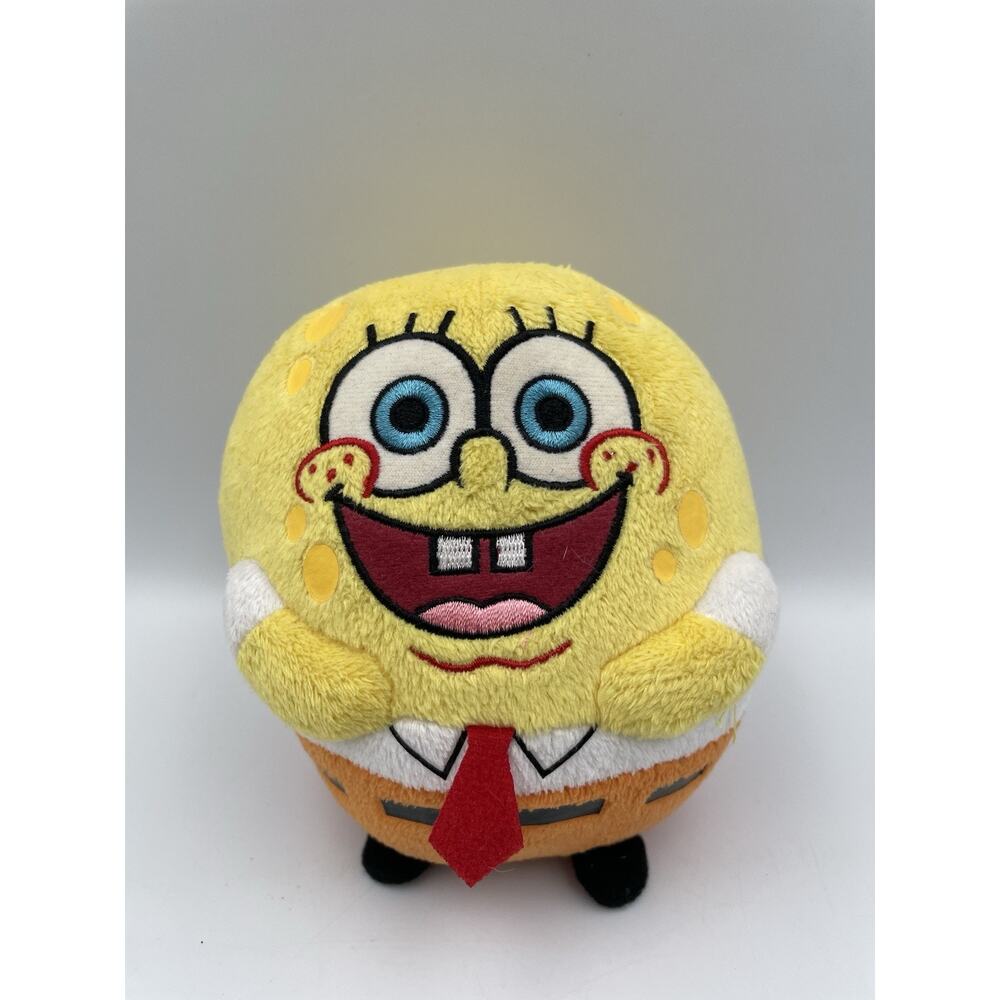 TY Brand Spongebob Squarepants 2012 Round Plush Toy Yellow New With Tags